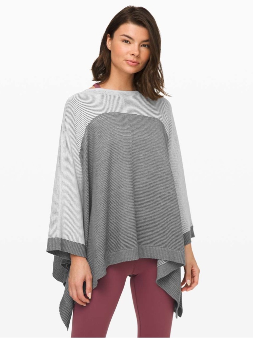 Lululemon It All Lines Up Poncho Heathered Gray Grey One Size O/S W9CHNS